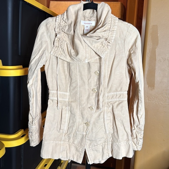 Sundance Every Angle Linen Blend Jacket Beige Button Up Outerwear Size XS - Picture 6 of 12